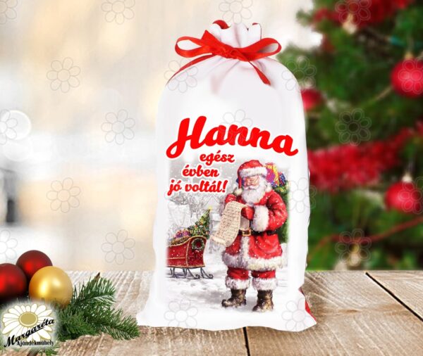 Mikulás zsák egyedi