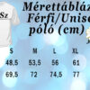 Férfi mérettáblázat