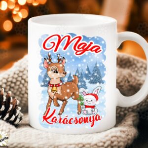 Karácsonyi bögre Őzike nyuszival névvel