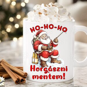 Karácsonyi bögre Ho Ho Ho Horgászni mentem